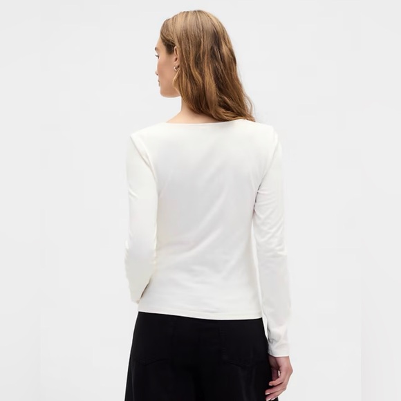 NWT | GAP Twist-Front Sweetheart Top | Ivory Cream Frost XL | MSRP $34.99 - Picture 3 of 6